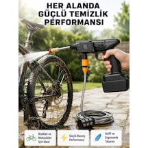 Akülü Araba Yıkama Makinesi 21v Güçlü Basınçlı Ve Çift Akülü Taşınabilir - 14995