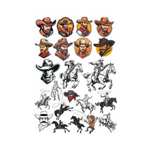 Cowboy Western Sticker Set 1