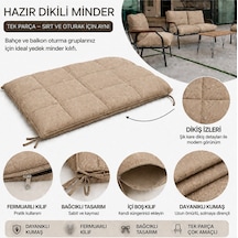 Bahçe & Balkon Koltuk Minderi 55x95 Sırt Ve Oturak Uyumlu Tek Parça Minder Kahverengi