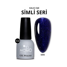 Momo Professional Kalıcı Oje S005 Simli Safir Mavi 14 Ml