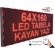 Led Tabela 64x160cm Çift Taraflı Kırmızı Kayan Yazı-wifi
