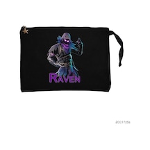Zepplin Giyim Fortnite Raven Siyah Clutch Astarlı Cüzdan / El Çantası