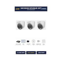 Hikvision 3 Kameralı 2mp Güvenlik Kamera Seti Colorvu Gece Renkli 1tb 31 Gün Kayıt Dome İç Mekan
