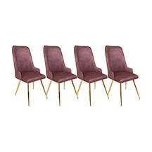 Çırağan Sandalye Gold 4adet - Pembe Çok Renkli