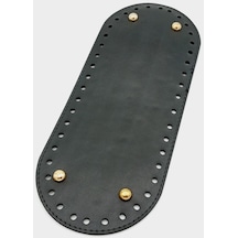 Angel Çanta Aksesuar Suni Deri Siyah Renk 30x12 Cm Oval Çanta Tabanı Light Gold Aparatlı