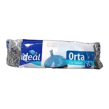 İdeal Orta Boy Çöp Poşeti 15'li 50x60 Cm, Sızdırmaz Ve Yırtılmaz, Ekonomik Orta Boy Çöp Torbası, Geri Dönüştürülebilir Atık Torbası, Doğa Dostu, Sürdürülebilir, Güçlü Ve Dayanıklı Çöp Poşeti