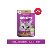 Whiskas Kuzulu Poşet Yaş Mama 85 G 12x Yetişkin Kediler İçin Lezzetli Tahıllı Besin