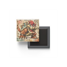 Bowser - Baskılı Buzdolap Magneti Kare - 9x9 Cm