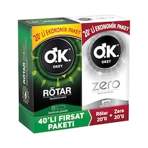 Okey Rötar Prezervatif 20'li + Zero Prezervatif 20'li