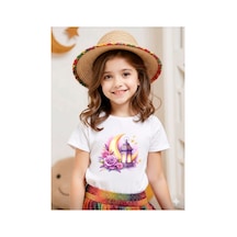 Stil-x Ramazan Bayramı Baskılı Kız Çocuk Tshirt, %100 Pamuklu Kumaş Beyaz-15