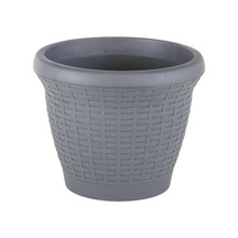 Hs04 Hasır Saksı Tabaklı 35,5cm, 15 Litre Antrasit