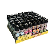Clipper Dark Flowers Desenli Pocket Taşlı Çakmak 48 Adet