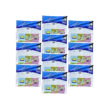 Arma Baskılı Mini Blok Poşet Torba - No : 3 - 30 x 50 CM - Beyaz - 100 Adetlik 10 Paket