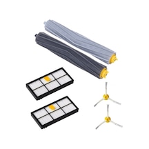 Cbtx Robot Süpürme Fırçası + Hypa Filtre + Üçgen Yan Fırça İrobot 800 960 İçin Siyah