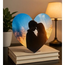 Bk Gift Kişiye Özel Fotoğraflı Metal Ayaklı Kalpli Çerçeve, Ev Hediyesi, Ofis Hediyesi, Sevgiliye Hediye Kobitmeyencom34986 Bk Gift