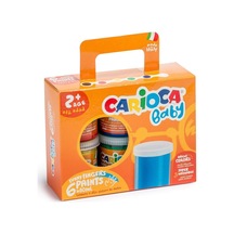 Carioca Bebek Yıkanabilir Parmak Boyası, 6 Renk X 80 Gr