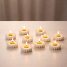 Bernami Mumluk Şamdanpinterest Şık Papatya Mumlar Dekoratif Mini Mum Seti 10 Adet Diğer