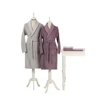 Özdilek Happy Set 5 Parça Aile Bornoz Seti-camellia Gri Mürdüm Mürdüm - Gri Özdilek Happy Set 5 Parça Aile Bornoz Seti-camellia Gri Mürdüm Mürdüm - Gri