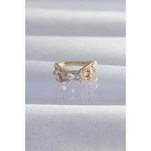 Ezoconcept Pirinç Gold Renk Zirkon Taş Kaplama Earcuff Küpe Çok Renkli