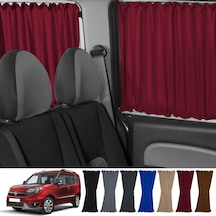 Pandami Fiat Doblo Iı Kısa Şase 2010-2023 Uyumlu Bordo Raylı Oto Perde Takımı