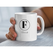 Farik İsimli Kupa Bardak, Harfli Bardak, Hediye Kupa Bardak, Kahve Kupa Bardak Beyaz