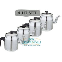 Osmanlı 4 Adet Çelik Demlik Kahveci Demliği İnox