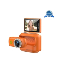 Magicool 1080p Dijital Video Kamera 32gb Kart Dijital Vlog Fotoğraf Makinesi Türkçe Turuncu