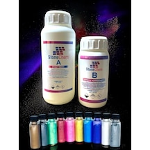 Ultra Şeffaf Epoksi Reçine 750 Gr + Pigment Seti 10x20 Ml Tek Renk
