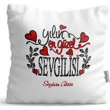 Kişiye Özel Yılın En Güzel Sevgilisi Saten Yastık