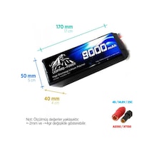 Leopard Power 9000 mAh 14.8V 4S 25C Lityum Polimer Lipo Batarya Pil