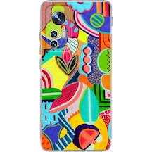 Xiaomi Mi 12 Pro İle Uyumlu 1mm Slim Fit Retro Colors 6 Baskılı Şeffaf Kılıf Şeffaf