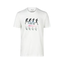 As Alex Baskılı Erkek Sıfır Yaka T-shirt Beyaz