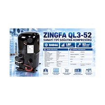 Zingfa Ql3-52 R404a Sanayi Tipi Düşük Basınç Soğutma Kompresörü Siyah