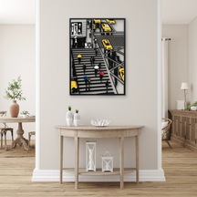 Yağmurlu Şehirde Yaya Geçidi - Metal Tablo - Dec0374 58 X 80 Cm Çok Renkli