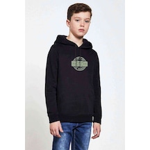 Tshirthane 14 Mart Dünya Pi Günü Dj Baskılı Unisex Çocuk Kapüşonlu Sweat (528626473) Siyah