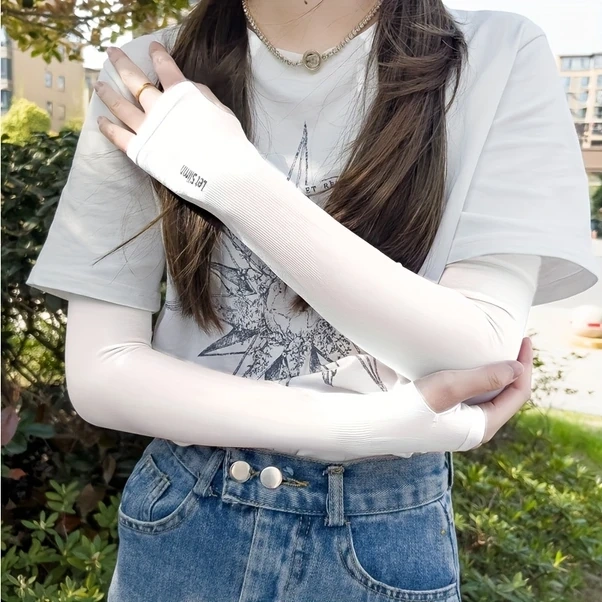 Xuweiwei Beyaz Unisex Serinletici Uv Koruma Kolçuğu - Nefes Alabilir Esnek