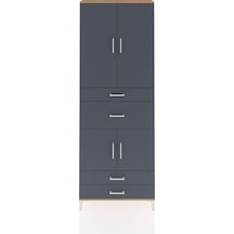 Arges Dolap 4 Raflı 4 Çekmeceli 4 Kapaklı 88x30x243 Çam-antrasit Atlas Çam