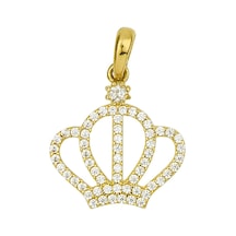 Goldkupe 14 Ayar Altın Taşlı Taç Kolye Ucu 1,07 Gr-3401