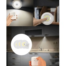 Ev Ofis Kamp İçin Uygun Uzaktan Kumandalı Yapışkanlı Kablosuz Led Spot Lambalar Adaptor Sec-Kumanda-Metraj Seç Yok-Kumanda-Yok
