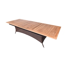 Haba Haba Bahçe Teak Masa 220/280*100*75 Cm Kahverengi