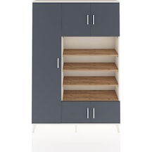 Arges Dolap 10 Raflı 5 Kapaklı 132x30x195 Aytaşı-antrasit/çam Aytaşı