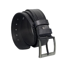 Süzer Deri Siyah Hakiki Deri Desenli Model 4.5 Cm.lik Spor Kot Kemer - 500-28 001