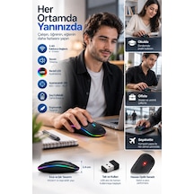 Ofis Ev Okul Kullanımına Uygun Şarjlı Kablosuz Mouse Najmaddin