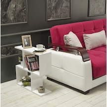 Alfa Yan Sehpa Kitaplık Beyaz