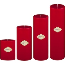Small 4 Lü Set Mum Çap 7 Cm Kırmızı Kirmızı