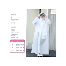 Erkekler Ve Kadınlar İçin Yeni Yağmurluklar Yağmur Fırtınası Kalınlaşmış Uzun Tam Vücut Yetişkin Bisiklet Yürüyüş Elektrikli Araç Yağmur Panço Beyaz