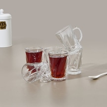 Glasss In Love Oliver Çizgili 6'lı Kupa Seti - Şeffaf - 220 Ml Renkli