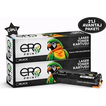 Canon Lbp-662cdw Siyah Uyumlu Toner - 2400 Sayfalık Çipli Toner - 2'li  Paket