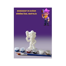 3d Brawl Stars Shelly Figür Boyama Seti - Kendin Boya Hobi Ve Etkinlik Seti - Akrilik Boya + 2 Fırça