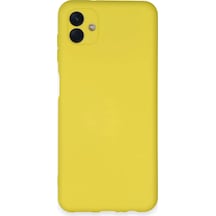 Newface Samsung Galaxy Uyumlu A04e Kılıf Nano İçi Kadife Silikon - Sarı Diğer